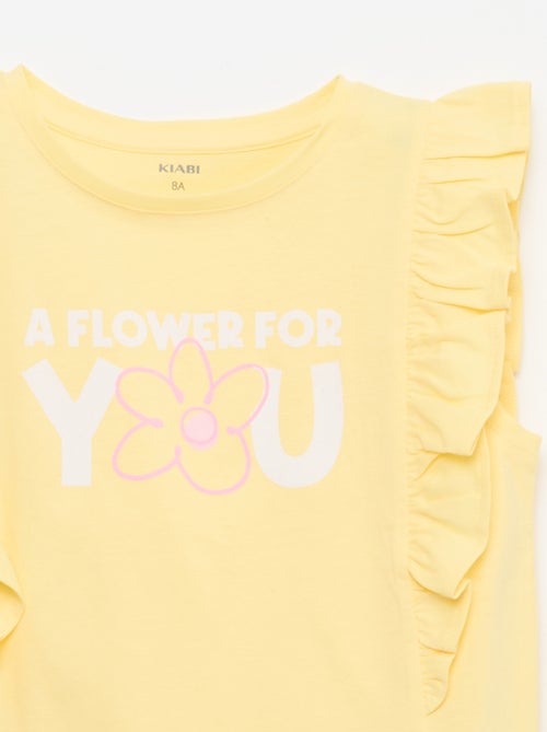 Sleeveless T-shirt with Ruffles - Kiabi