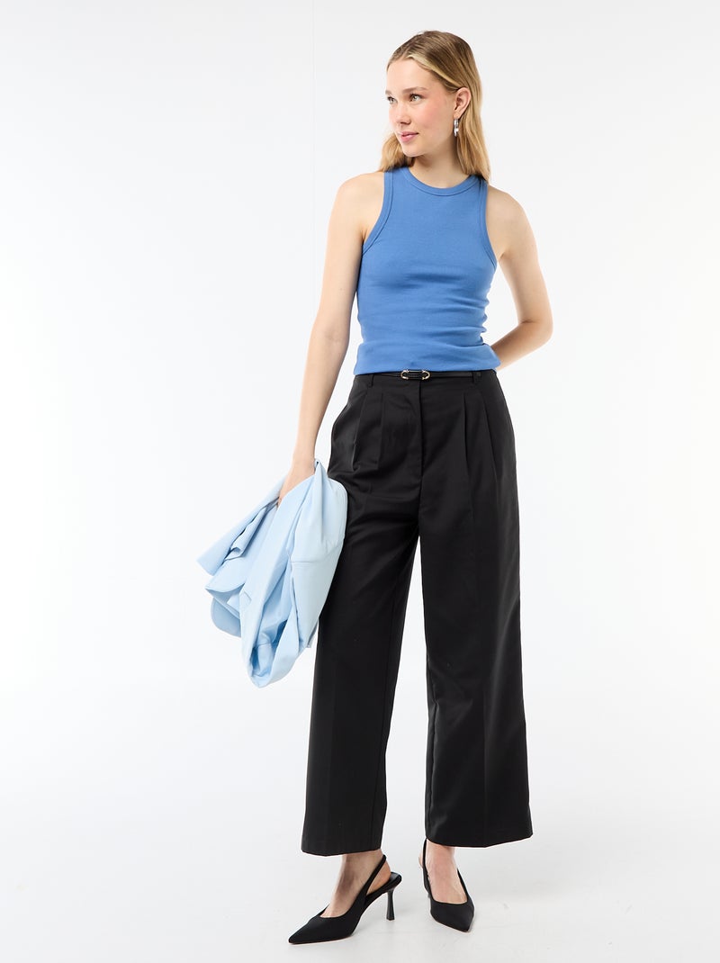 Sleeveless Tank Top with American Armholes Blue - Kiabi