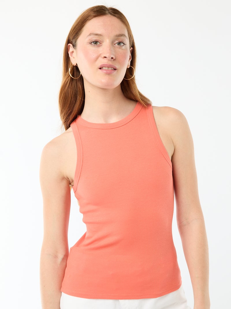 Sleeveless Tank Top with American Armholes Orange - Kiabi