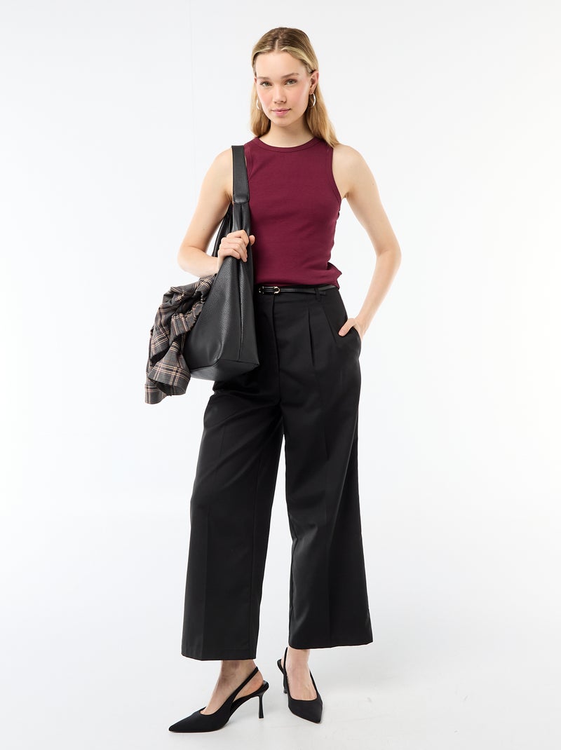 Sleeveless Tank Top with American Armholes Purple - Kiabi