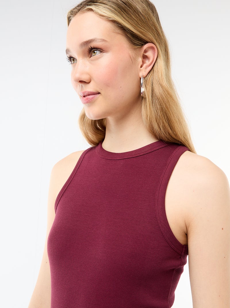 Sleeveless Tank Top with American Armholes Purple - Kiabi