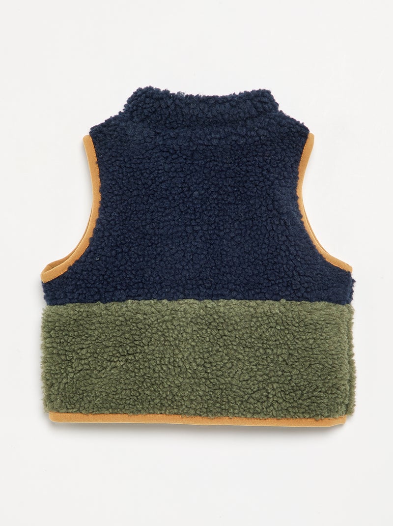 Sleeveless Teddy Fleece Jacket Blue - Kiabi