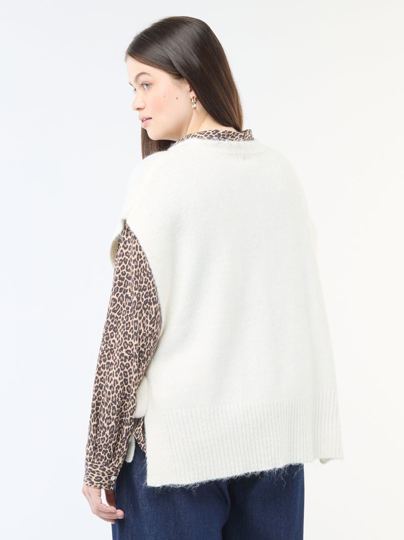 Sleeveless Tie-Side Sweater Beige - Kiabi