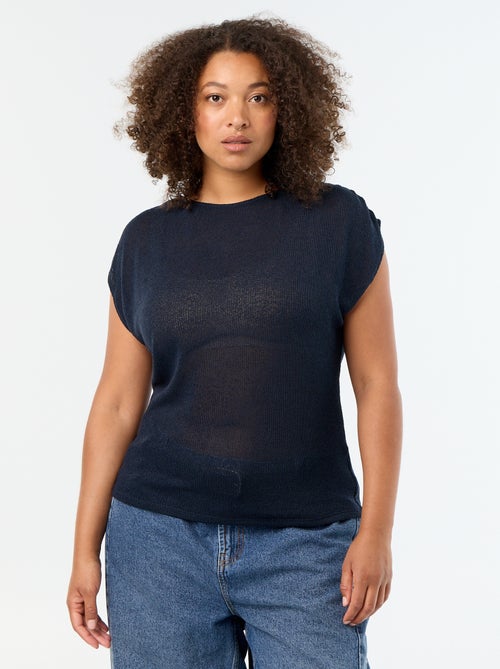 Sleeveless top in openwork fabric - Kiabi Sleeveless top in openwork fabric - Kiabi