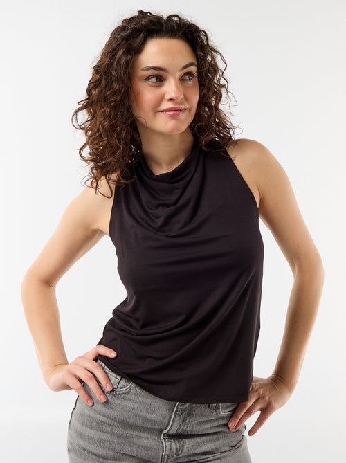 Sleeveless Top with Draped Neckline - Kiabi
