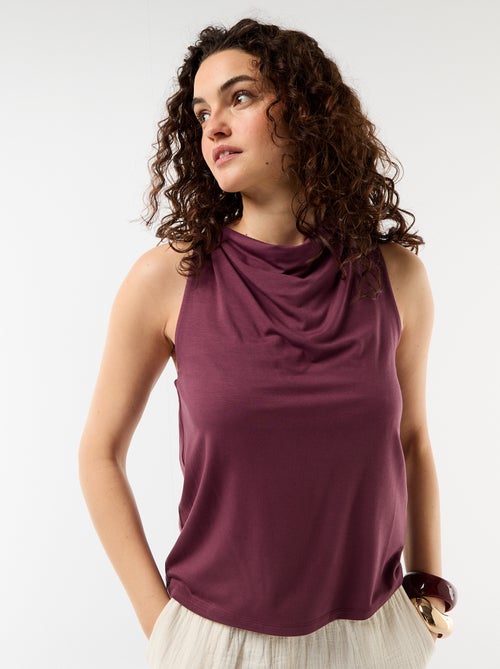 Sleeveless Top with Draped Neckline - Kiabi