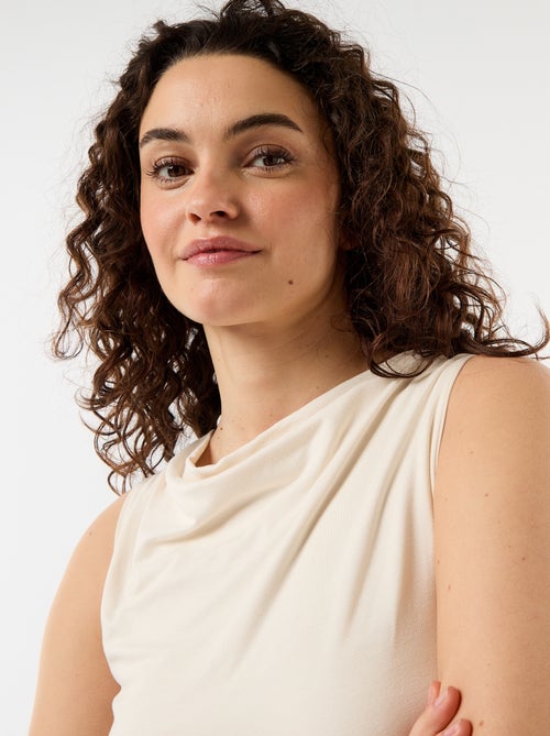 Sleeveless Top with Draped Neckline - Kiabi