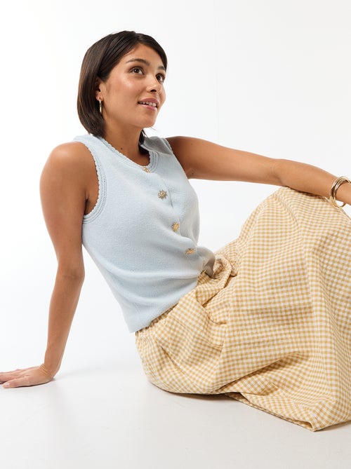 Sleeveless Top with Gold Buttons - Kiabi