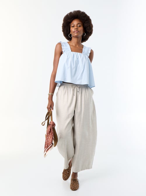 Sleeveless Top with Ruffled Straps - Kiabi