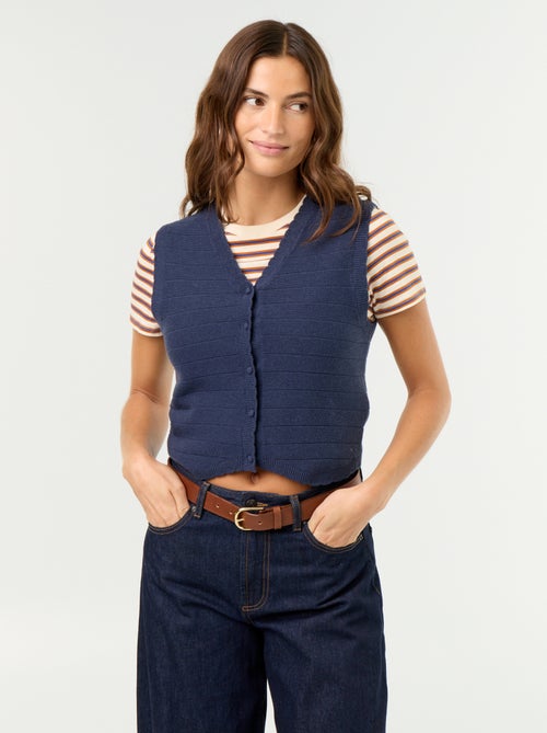 Sleeveless V-neck cardigan - Kiabi