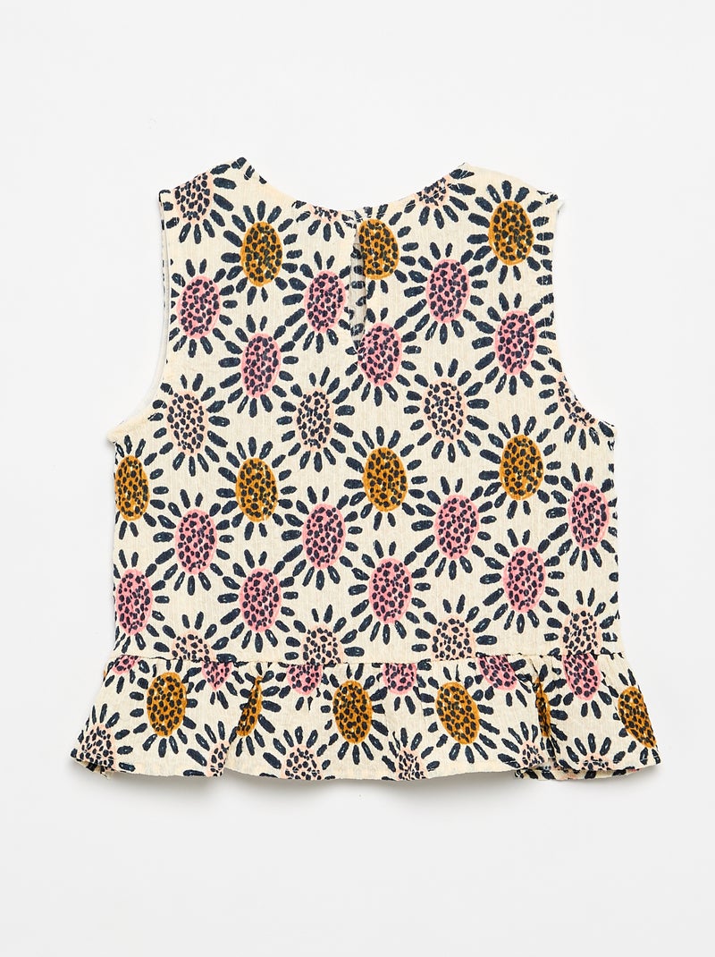 Sleeveless Waffle Blouse Beige - Kiabi