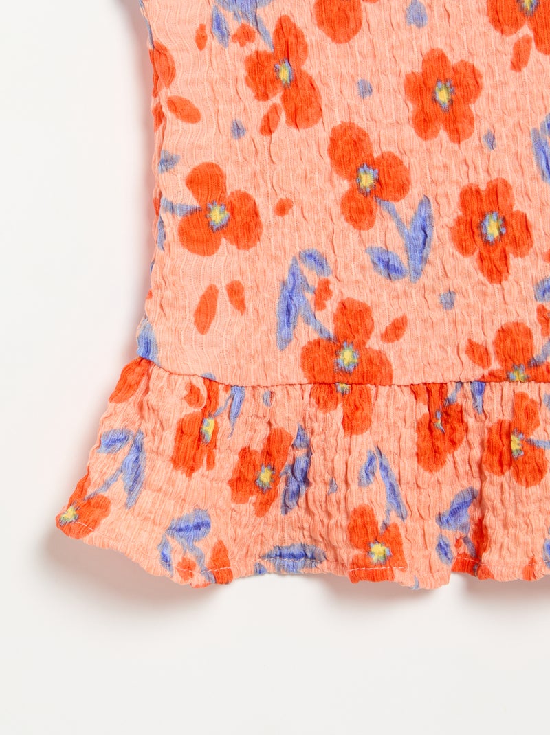 Sleeveless Waffle Blouse Orange - Kiabi