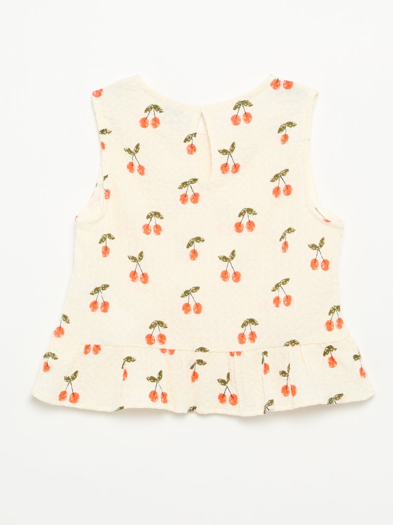 Sleeveless Waffle Blouse White - Kiabi
