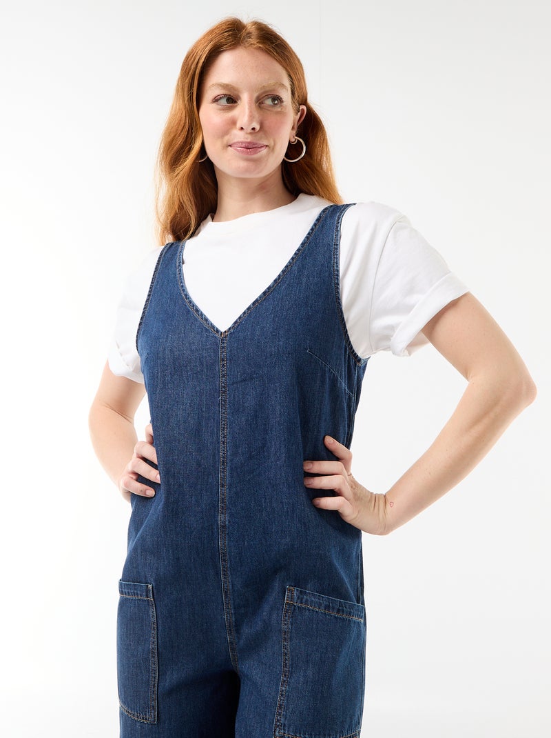 Sleeveless Wide-Leg Jumpsuit Blue - Kiabi