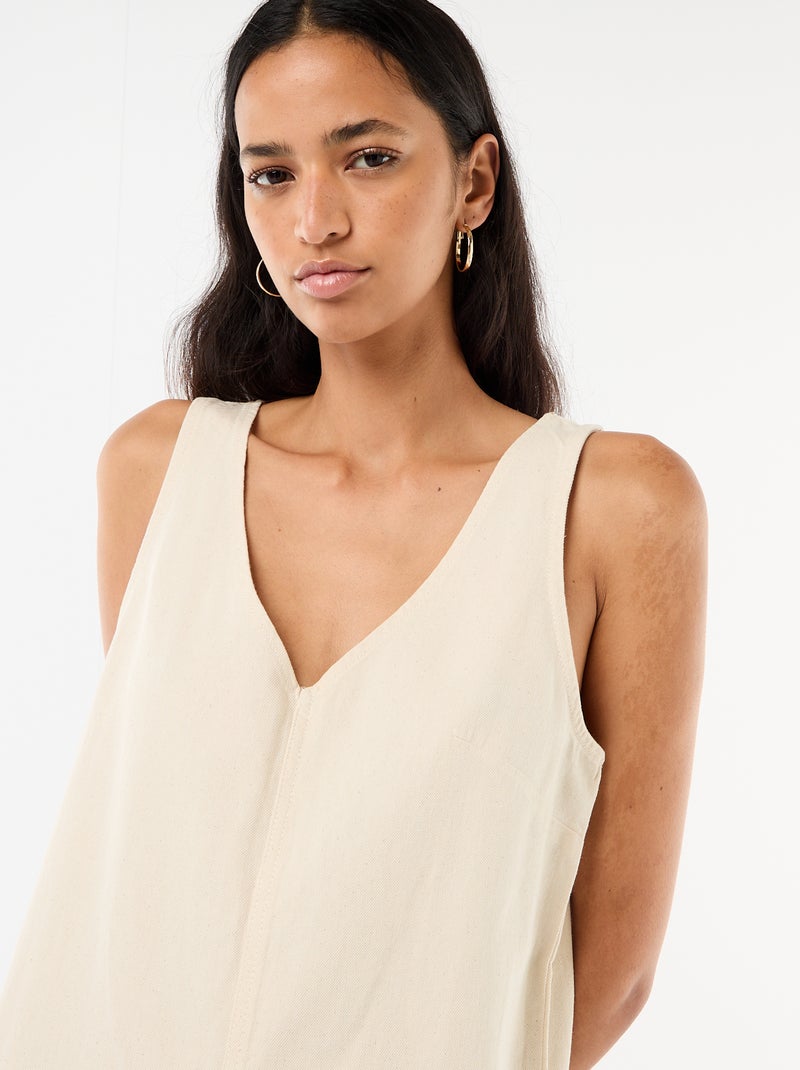 Sleeveless Wide-Leg Jumpsuit White - Kiabi