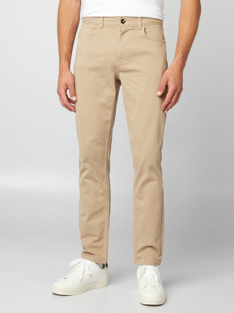 Slim 5-pocket chino - L32 beige - Kiabi