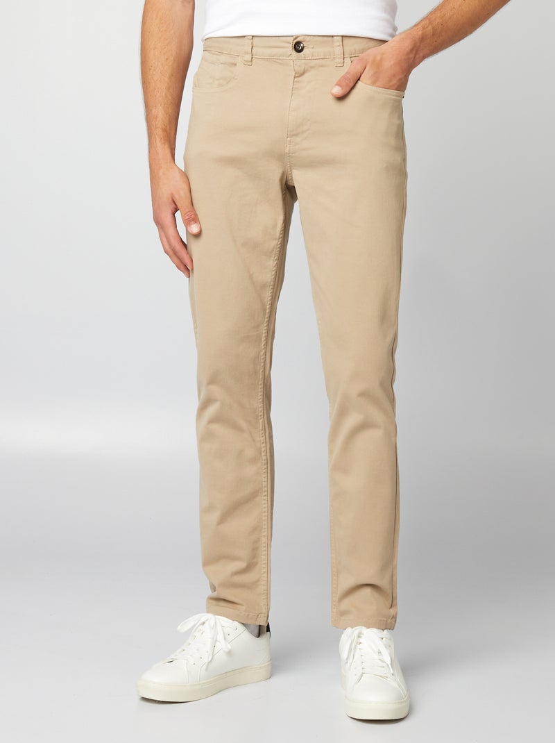 Slim 5-pocket chino - L32 beige - Kiabi