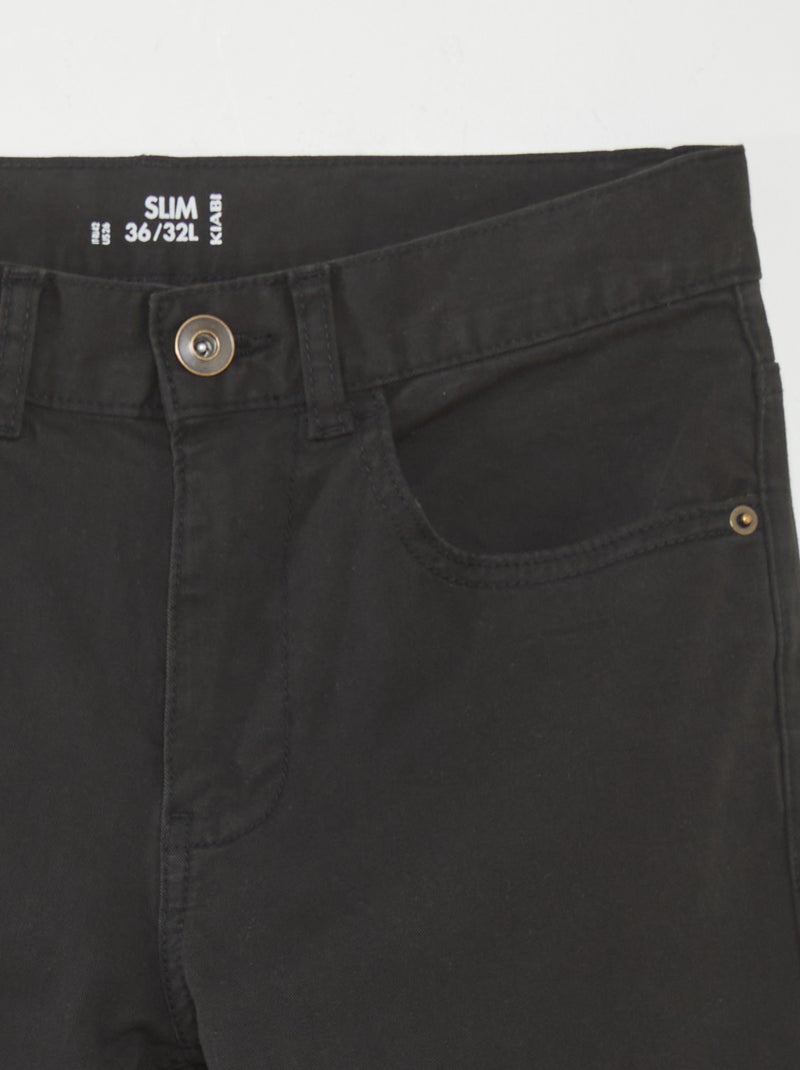 Slim 5-pocket chino - L32 BLACK - Kiabi