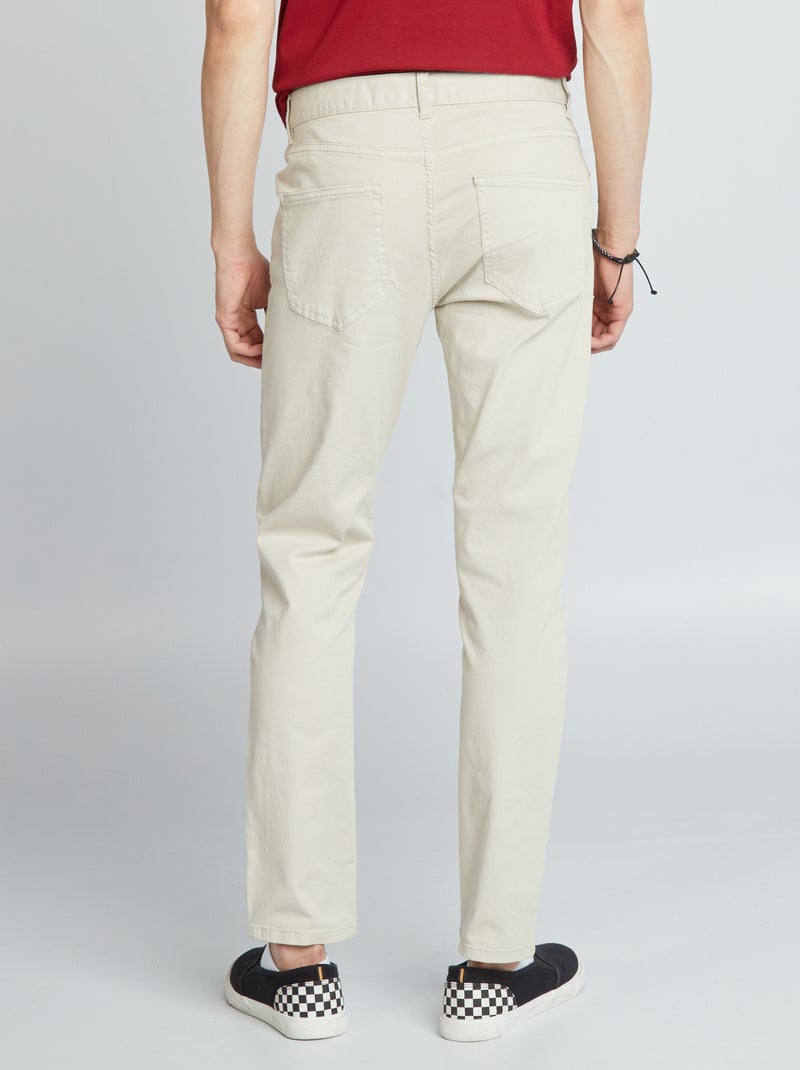 Slim 5-pocket chino - L32 MOON GRAY - Kiabi