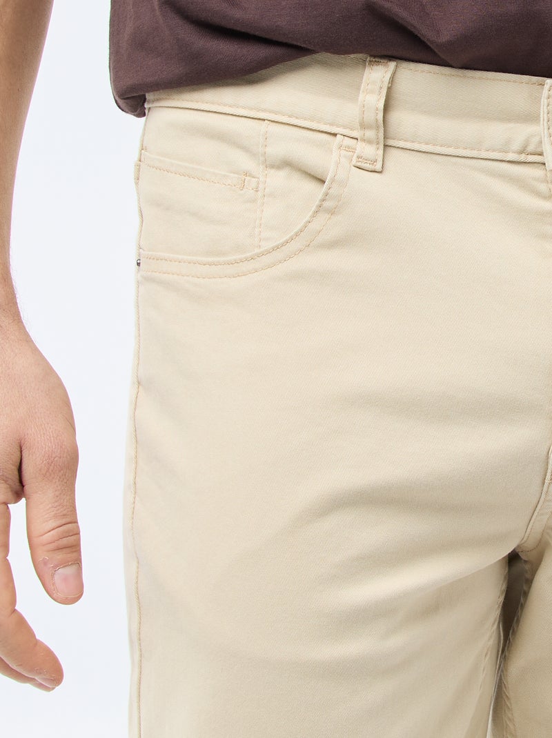 Slim 5-pocket chinos - L32 Beige - Kiabi