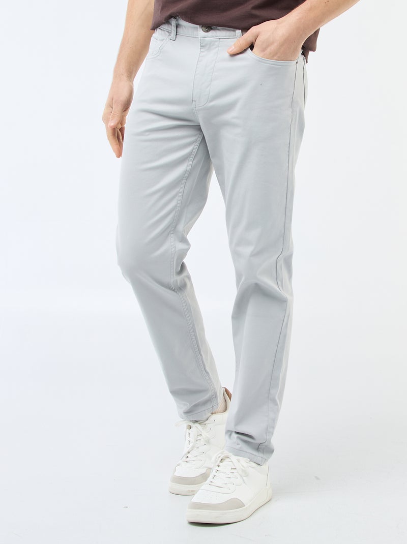 Slim 5-pocket chinos - L32 Grey - Kiabi