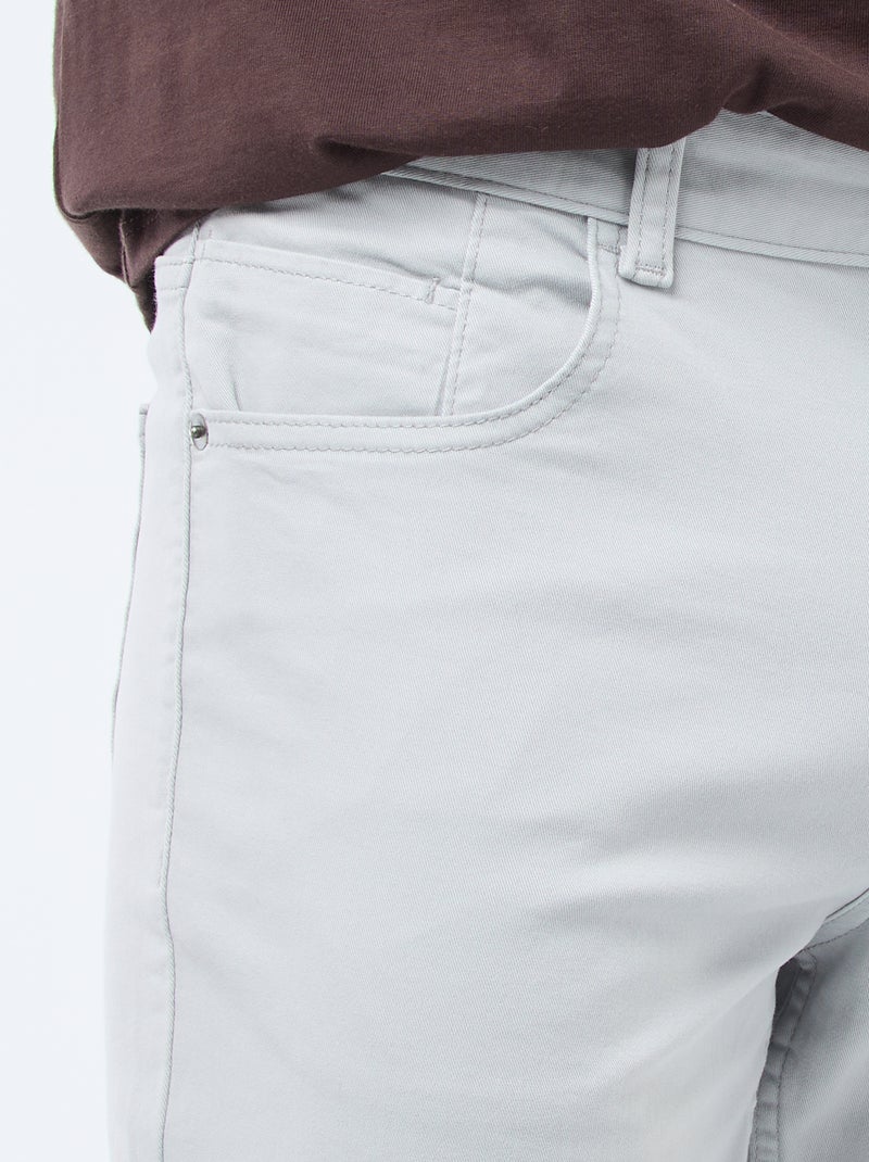 Slim 5-pocket chinos - L32 Grey - Kiabi