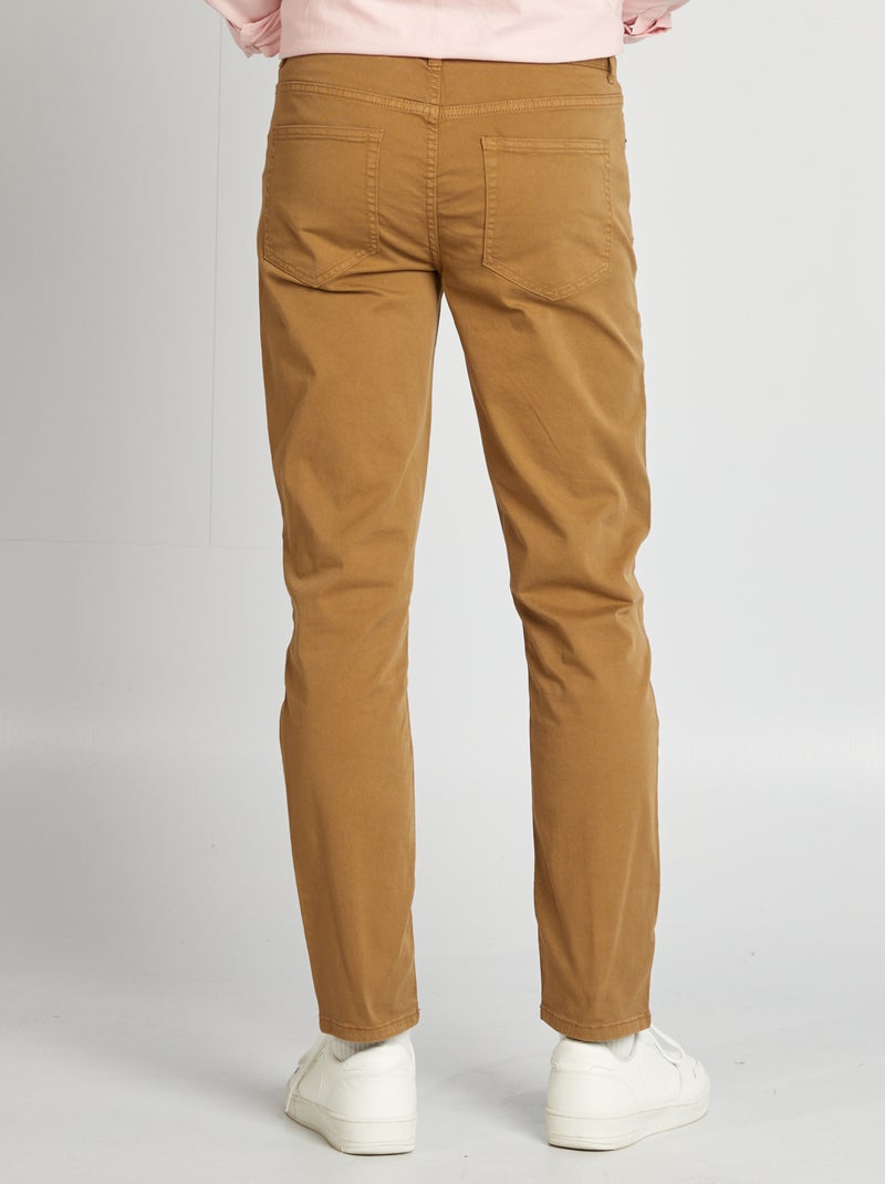 Slim-Chino mit 5 Taschen - L32 Braun - Kiabi