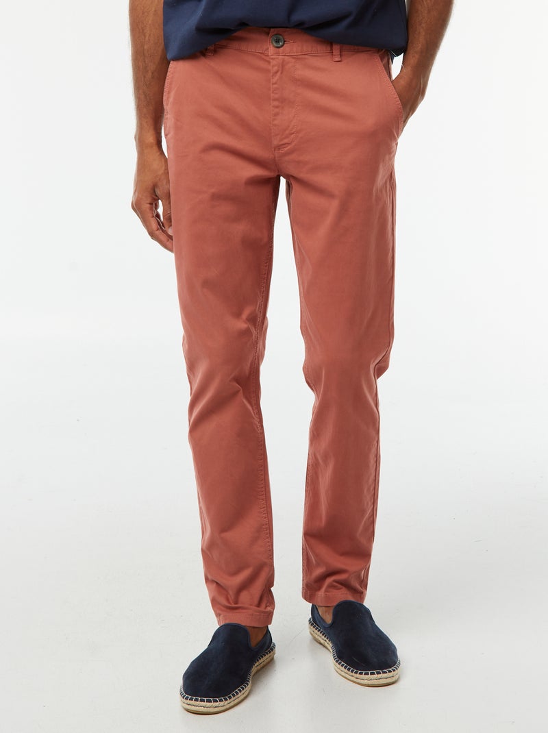 Slim Chino Pants Pink - Kiabi
