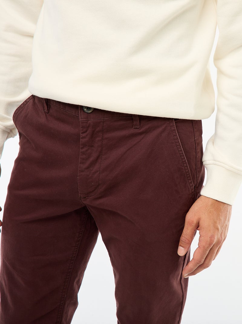 Slim Chino Pants Red - Kiabi