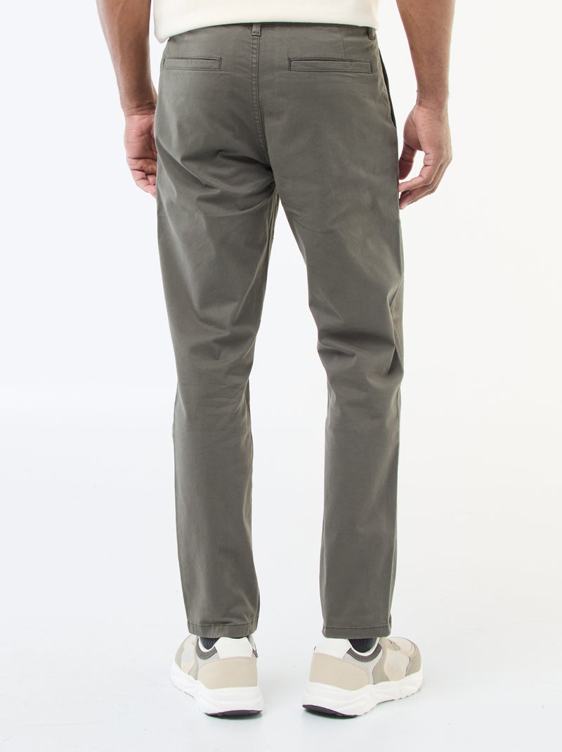 Slim Chino Trousers - L34 Khaki - Kiabi