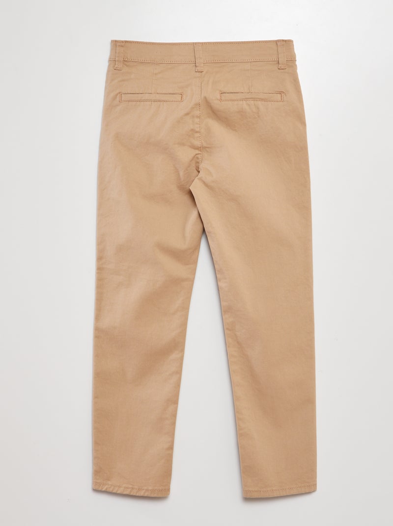 Slim chino trousers BEIGE - Kiabi