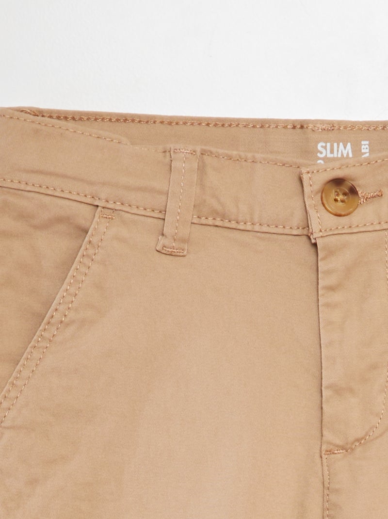 Slim chino trousers BEIGE - Kiabi