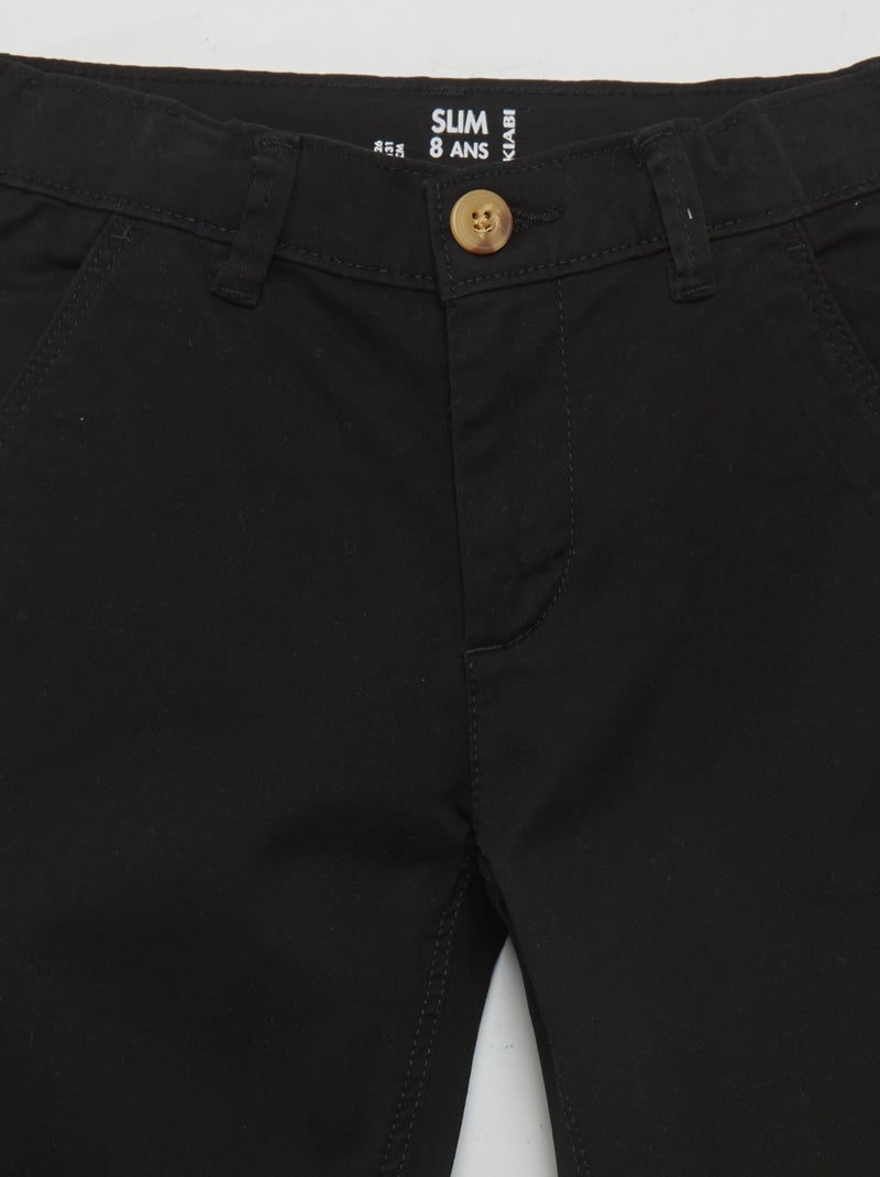 Slim chino trousers black - Kiabi