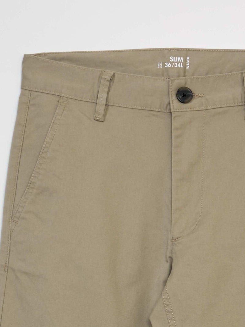 Slim Chinos - L34 BEIGE - Kiabi