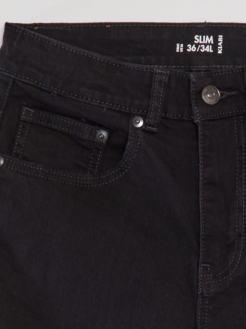 Slim-fit 5-pocket jeans - L34 BLACK - Kiabi