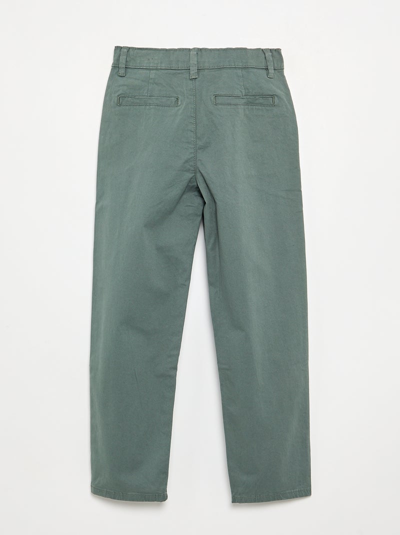 Slim-Fit Chino-Hose Grün - Kiabi