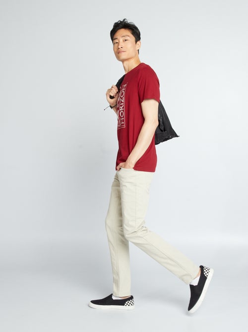Slim-Fit Chino mit 5 Taschen - L32 - Kiabi
