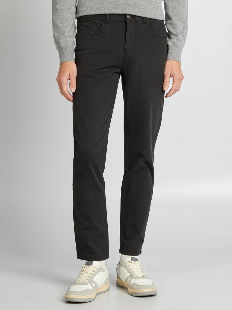 Slim-Fit Chino mit 5 Taschen - L32 Schwarz - Kiabi