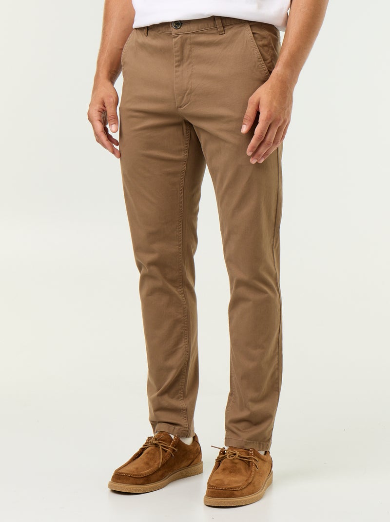 Slim-fit chinos Brown - Kiabi