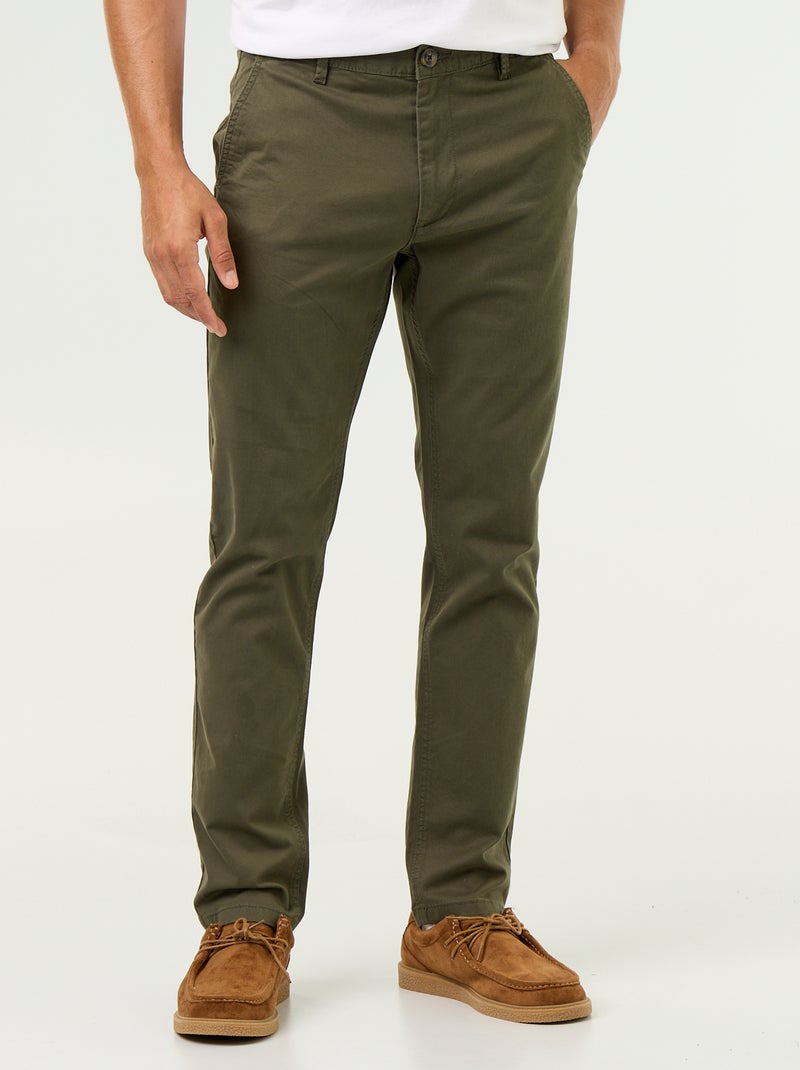 Slim-fit chinos Green - Kiabi