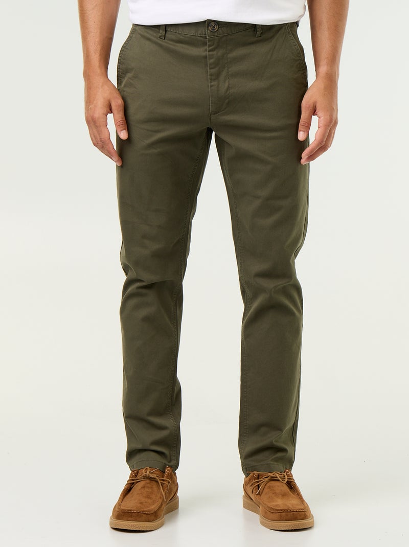 Slim-fit chinos Green - Kiabi