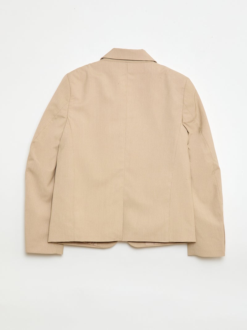 Slim Fit Solid Suit Jacket Beige - Kiabi