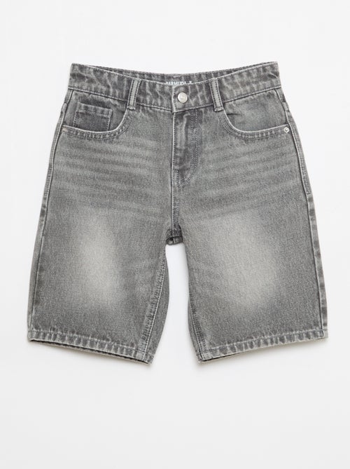 Slim Fit Stretch Cotton Denim Bermuda Shorts - Kiabi