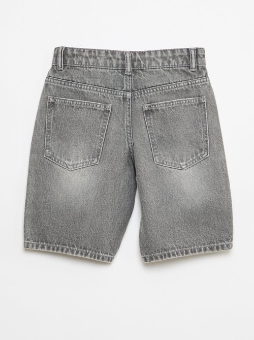 Slim Fit Stretch Cotton Denim Bermuda Shorts - Kiabi