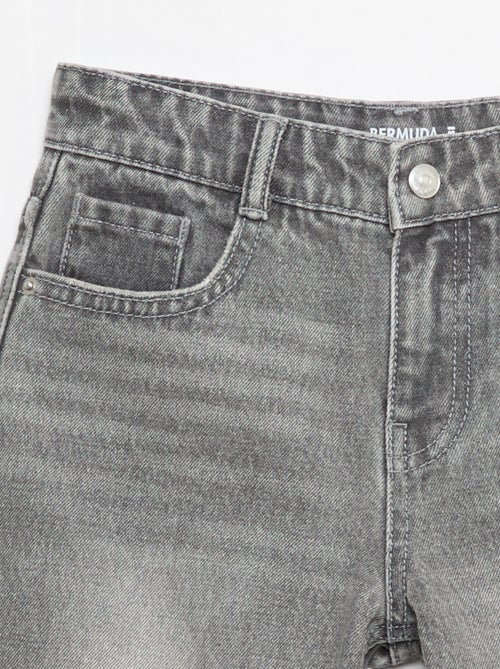 Slim Fit Stretch Cotton Denim Bermuda Shorts - Kiabi