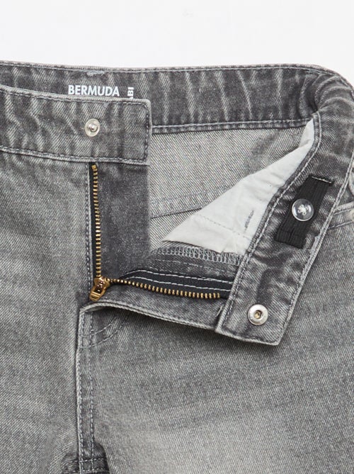 Slim Fit Stretch Cotton Denim Bermuda Shorts - Kiabi