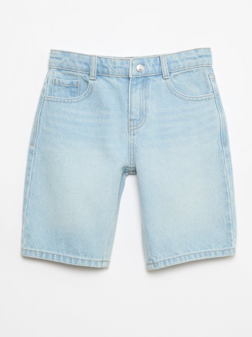 Slim Fit Stretch Cotton Denim Bermuda Shorts - Kiabi