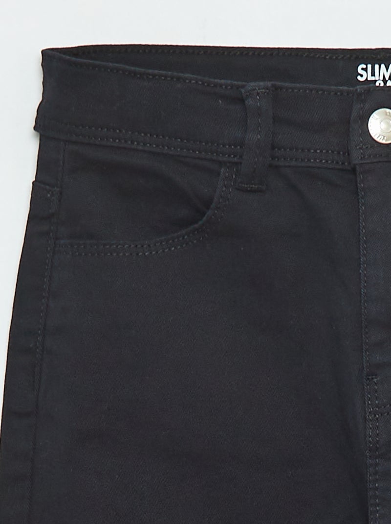 Slim-fit trousers - fitted cut with 4 pockets black - Kiabi