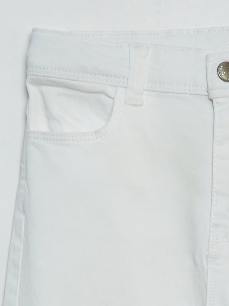 Slim-fit trousers - fitted cut with 4 pockets White - Kiabi