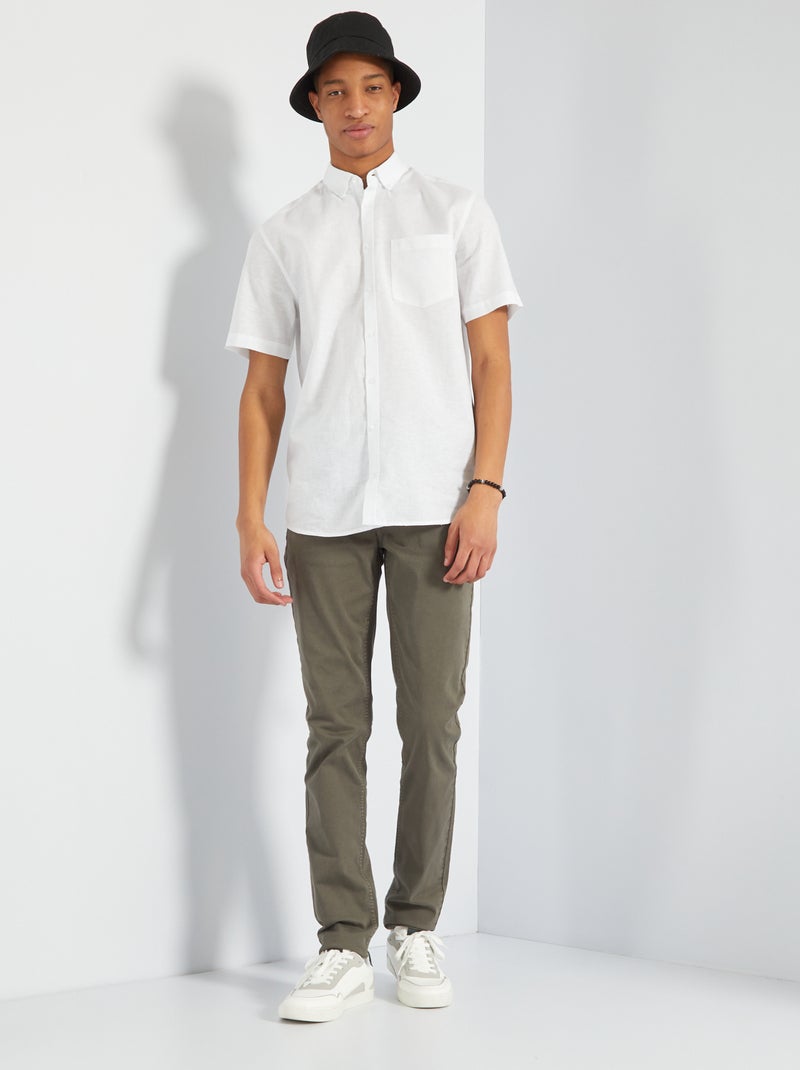 Slim-Hose L38 für 2m und grösser Hellkhaki - Kiabi